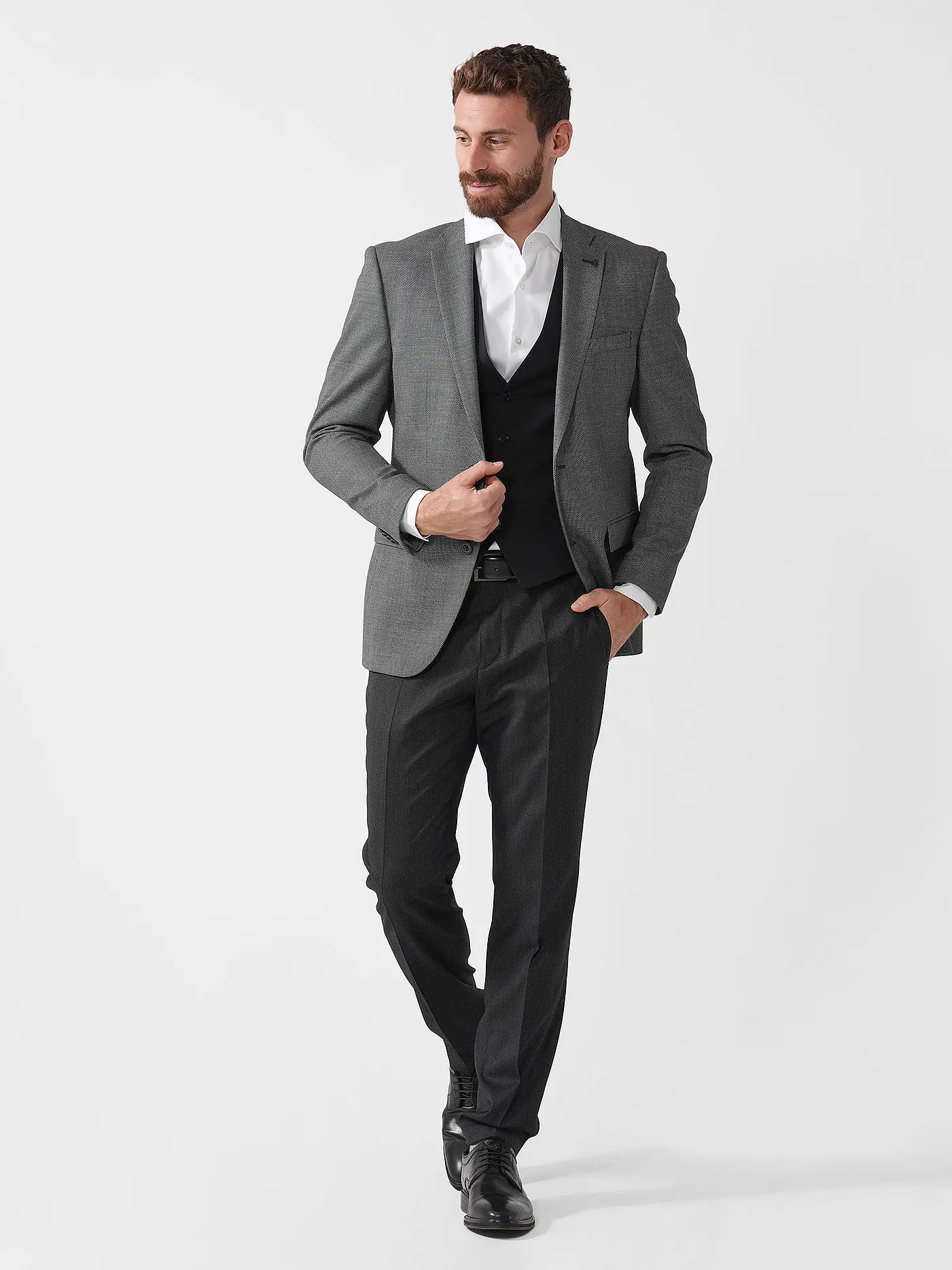ROY ROBSON | Sakko Regular Fit PINPOINT | grau